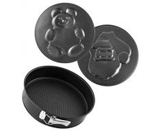 Zenker Springform Ø 26 cm SPECIAL CREATIVE, Backform mit 2 Motivböden, runde Kuchenform mit Antihaftbeschichtung, kreatives Backen (Farbe: Schwarz), Menge: 1 Stück