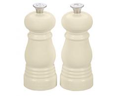 Le Creuset Kleines Mühlenset, Salz- und Pfeffermühle, ABS-Kunststoff, Je 5 x 5 x 12,1 cm, Keramik-Mahlwerk, Creme