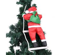 Yosoo EIN Weihnachtsmann Klettern auf Strickleiter für Weihnachtsbaum Indoor Outdoor Hängenden Ornament Decor Weihnachten Xmas Party Home Tür Wand Dekoration Zierschmuck