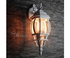 Rustikale Wandleuchte für AuÃen in weià E27 230V bis 60 Watt AuÃenleuchte AuÃenlampe Wandlampe Beleuchtung Hof Garten Terrasse Licht