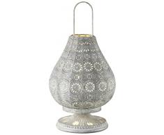 Trio Leuchten Vintage Jasmin Tischleuchte, Metall, Grau antik