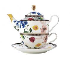 Maxwell & Williams HV0008 Teas & Cs One Teekanne und Tasse Set Contessa, porzellan, weiß
