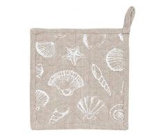 Clayre & Eef SES45N Topflappen Küchen Baumwolle Muscheln Natur