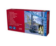 Konstsmide 1131-000 Baumkette mit Schaftkerzen / für Außen (IP44) / 230V Außen / teilbarer Stecker / 16 klaren Birnen / grünes Kabel