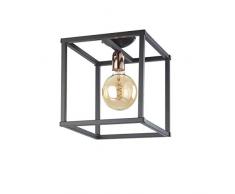 ONLI Deckenleuchte Stil Urban Floki aus Metall schwarz und Lampenfassung Color Kupfer