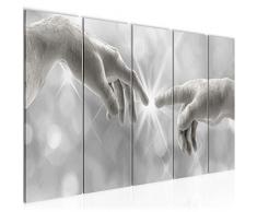 Bilder Erschaffung Adams Michelangelo Wandbild 150 x 60 cm Vlies - Leinwand Bild XXL Format Wandbilder Wohnzimmer Wohnung Deko Kunstdrucke 5 Teilig MADE IN GERMANY Fertig zum Aufhängen 612056b