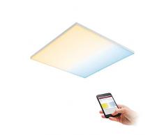 Paulmann 79826 LED Panel Velora eckig incl. 1x19,5 Watt dimmbar Deckenlampe Weiß matt Lichtpanel Metall Deckenlicht 2700 K, 19.5 W, 595mm