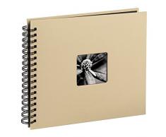 Hama Fotoalbum, 28 x 24 cm, 50 schwarze Seiten, 25 Blatt, mit Ausschnitt für Bildeinschub, Fotobuch taupe