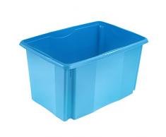 keeeper Aufbewahrungsbox mit Dreh-/Stapelsystem, 54,5 x 39 x 29,5 cm, 45 l, Emil, Blau