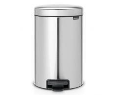 Brabantia Treteimer mit Inneneimer aus Kunststoff, stahl, Matt Stahl Fingerprint Proof, 12 Liter