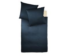 fleuresse Bettwäsche 9100-6544, 155/220 cm colours Uni Mako Satin, Farbe Marine, 100% Baumwolle