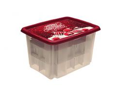 keeeper Aufbewahrungsbox mit Weihnachtsmotiv und Deckel, 44,5 x 35 x 27 cm, 30 l, Wika, Rot