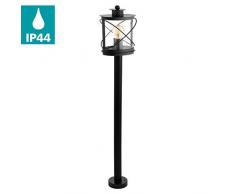EGLO Außen-Stehlampe Hilburn, 1 flammige Außenleuchte, Stehleuchte aus verzinktem Stahl und Kunststoff, Farbe: Schwarz, Fassung: E27, IP44