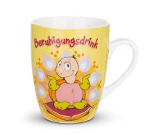 Nici 41951 Fancy Mugs Porzellantasse Beruhigungsdrink, 8 x 10 cm, weiß mit buntem Druck