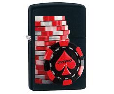 Zippo Poker Coins Feuerzeug, Messing, Schwarz, One Size