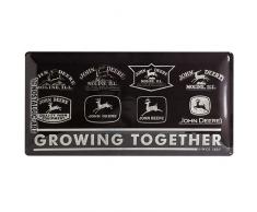 Nostalgic-Art Retro Blechschild - John Deere - Growing Together, Vintage Geschenk-Idee für John Deere und Traktor-Fans, zur Dekoration, 25 x 50 cm