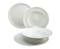 Creatable, 17871, Serie Europa Weiss, Pasta Set 4 teilig Paste und Pizzateller, Porzellan, 33 x 15 x 34 cm, 4-Einheiten