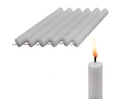 AMABIENTE - Designcandles Weiss Designcandles Rondo Stabkerze, Pflanzenwachs, 19,0 x 2,2 x 2,2 cm, 19 x 2.2 x 2.2 cm, 4-Einheiten