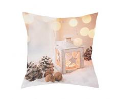 Home Fashion 066533-0111 Laterne, Samt, Natur, 40x40 cm