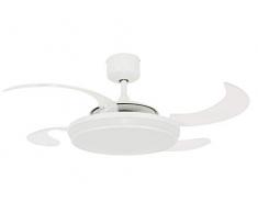 Fanaway Deckenventilator EVO1 LED, 122 cm Durchmesser, Gehäuse weiß mit transparenten Flügeln, Beleuchtung dimmbar, inklusive Fernbedienung, 211035