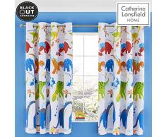 Catherine Lansfield Dino-Saw Ösenvorhang, Polycotton, hell, 66x72 Inch