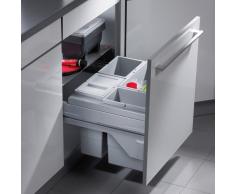 Hailo 3610641 Abfallsammler CS Slide 60.4/54 für Schränke 600 mm Breite mit Frontauszug, Plastik, grau, 56.8 x 40.3 x 38.8 cm
