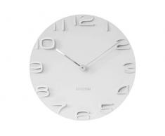 Karlsson KA5311WH Wanduhr On The Edge, weiß mit Zeiger, Chrom
