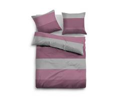 TOM TAILOR 0009936 Flanell Bettwäsche Garnitur mit Kopfkissenbezug (Baumwolle) 1x 155x200 cm + 1x 80x80 cm, Mauve