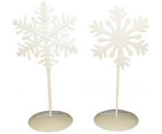 Craft Steckdose weiß Dose Schneeflocke auf Ständer Tisch Top Set, 15 Zoll
