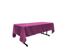 LA, Leinen, Polyester, Popelin, Tischdecke, Polyester, Magenta, 152.4 x 305 x 0.04 cm