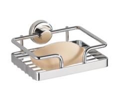 WENKO 17834100C Power-Loc Seifenablage Sion - Seifenschale, Befestigen ohne bohren, Stahl, 13 x 6 x 11.5 cm, Chrom