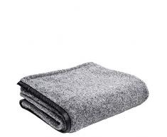 Crush-Decke – Microfaser Kuscheldecke – flauschige Plüschdecke mit Kunstledersaum – 150x200 cm – 010 offwhite – von ’zoeppritz since 1828’