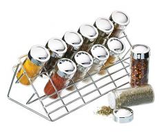 Kitchen Craft Gewürzregal verchromt, 12 Gläser