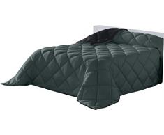 Lucena Cantos - Bettdecke Bicolor, Faser 400 gr (Grau/Schwarz, 150 x 270)