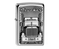 Zippo 207 Trucker Emblem Feuerzeug, Messing, Street Chrome, One Size