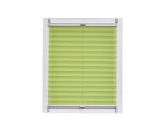Sunlines Plissee Made in Germany, Tageslicht, Crepes Uni Klemmfix, Silbergraue Schiene, 130 x 150, Stoff, GrÃ¼n, 130 x 150cm