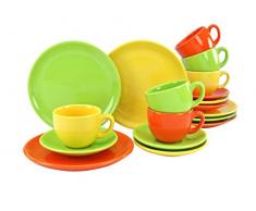 Creatable, 14433, Serie Top Spring, 18 teilig Kaffeeservice, Stein, Mehrfarbig, 39 x 24 x 26 cm, Einheiten
