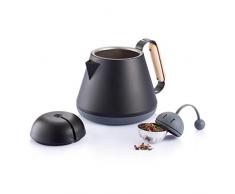 XD Design P263.051 Teako Teekanne, Edelstahl, schwarz, 22 x 22 x 20 cm