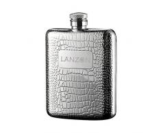 LANZON Flachmann mit Trichter, Alle 18/8 304 Lebensmittelqualität Edelstahl WhiskyFlasche Schnapsflasche für Starke Helle Spirituosen | 6 OZ Kapazität | in ein Geschenkverpackung Verpackt