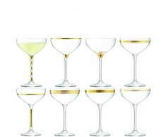 LSA Deko Champagner Untertasse 235 ml Set mit 8 Stück, Glas, Gold, 11 x 11 x 17 cm