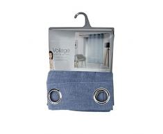 Douceur dIntérieur Ösenvorhang Polyester Bedruckt 140 x 0,1 cm, Polyester, blau, 240x140x0.1 cm