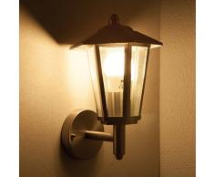 Betterlighting BT1028 UP Außenwandleuchte, E27, silber, 22,4 x 17 x 32,5 cm