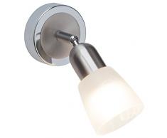 Brilliant Bethany LED Wandspot, E14, 1x 3 W, 250lm, 3000K, Metall Glas, eisen/chrom G55210/77