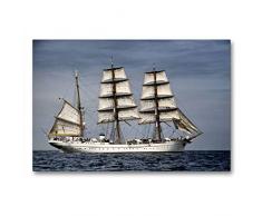 Premium Textil-Leinwand 90 x 60 cm Quer-Format Gorch Fock | Wandbild, HD-Bild auf Keilrahmen, Fertigbild auf hochwertigem Vlies, Leinwanddruck von Thomas Deter