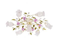 Kronleuchter Deckenleuchte Blumenform klassisch Kristall klar Chic-Stil Ã82cm 7-flammig exkl. E14 7x40W 230V