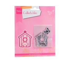 Marianne Design Collectables Vogelhaus Home - Stempel und Stanzschablone für die Kartengestaltung und Scrapbooking, Metal, rosa, 4.4000000000000004 x 5.4 x 0.4 cm