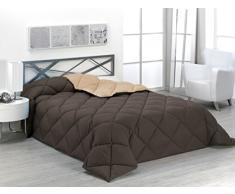 SABANALIA ENBI400-180R/N Zweifarbige Steppdecke, 400 g Cama 105-180 x 270 Arena y Chocolate