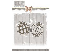 Precious Marieke Stanz- und PrÃ¤geschablone PM10043, Rustic Christmas - Bauble Set (Weihnachtskugeln), Set mit 4 Schablonen, SchablonengrÃ¶Ãe Kugel auÃen ca. 3,2 cm x 3,6 cm