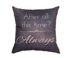 fjfz Retro Vintage nach all dieser Zeit immer Motivational Schild inspirierendes Zitat Baumwolle/Leinen Home dekorativer Überwurf-Kissenbezug für Sofa Couch, grau braun, 45,7 x 45,7 cm