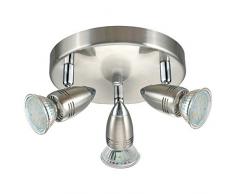 EGLO Spot Magnum LED Deckenleuchte Deckenlampe, Stahl, 9 W, nickel-matt, chrom